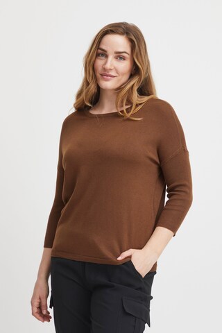 Fransa Strickpullover 'Blume' in Braun: predná strana