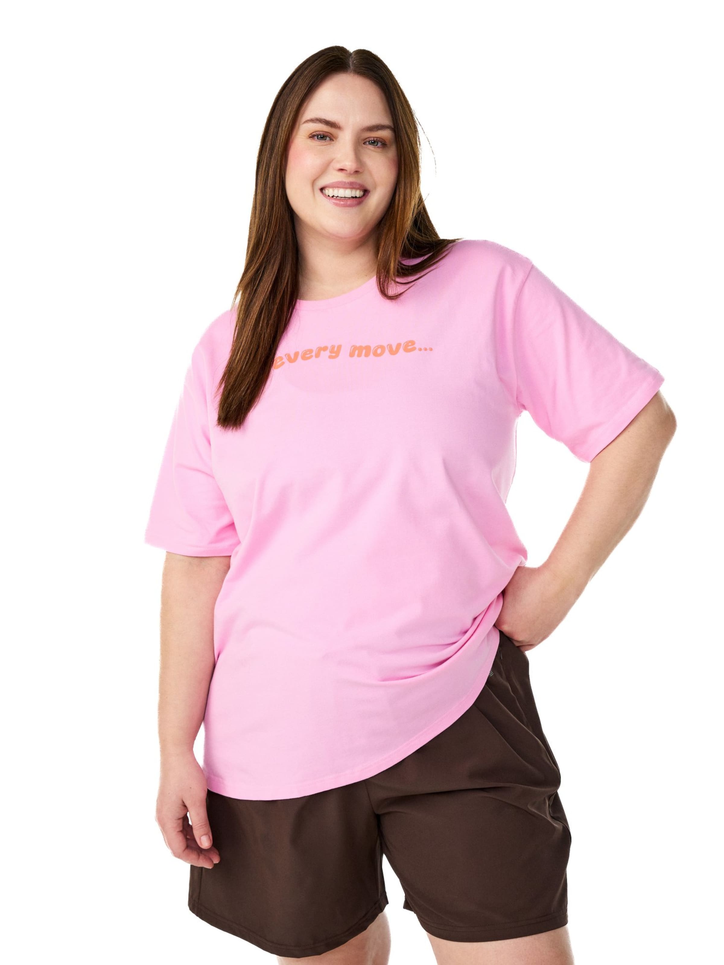 T-shirt 'Acenja' Active by Zizzi en rose : devant