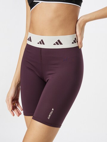 ADIDAS PERFORMANCE Skinny Workout Pants 'Techfit Bike' in Red