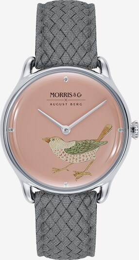 August Berg Analoog horloge 'MORRIS & CO Silver Bird Grey Perlon 30mm' in de kleur Pink, Productweergave