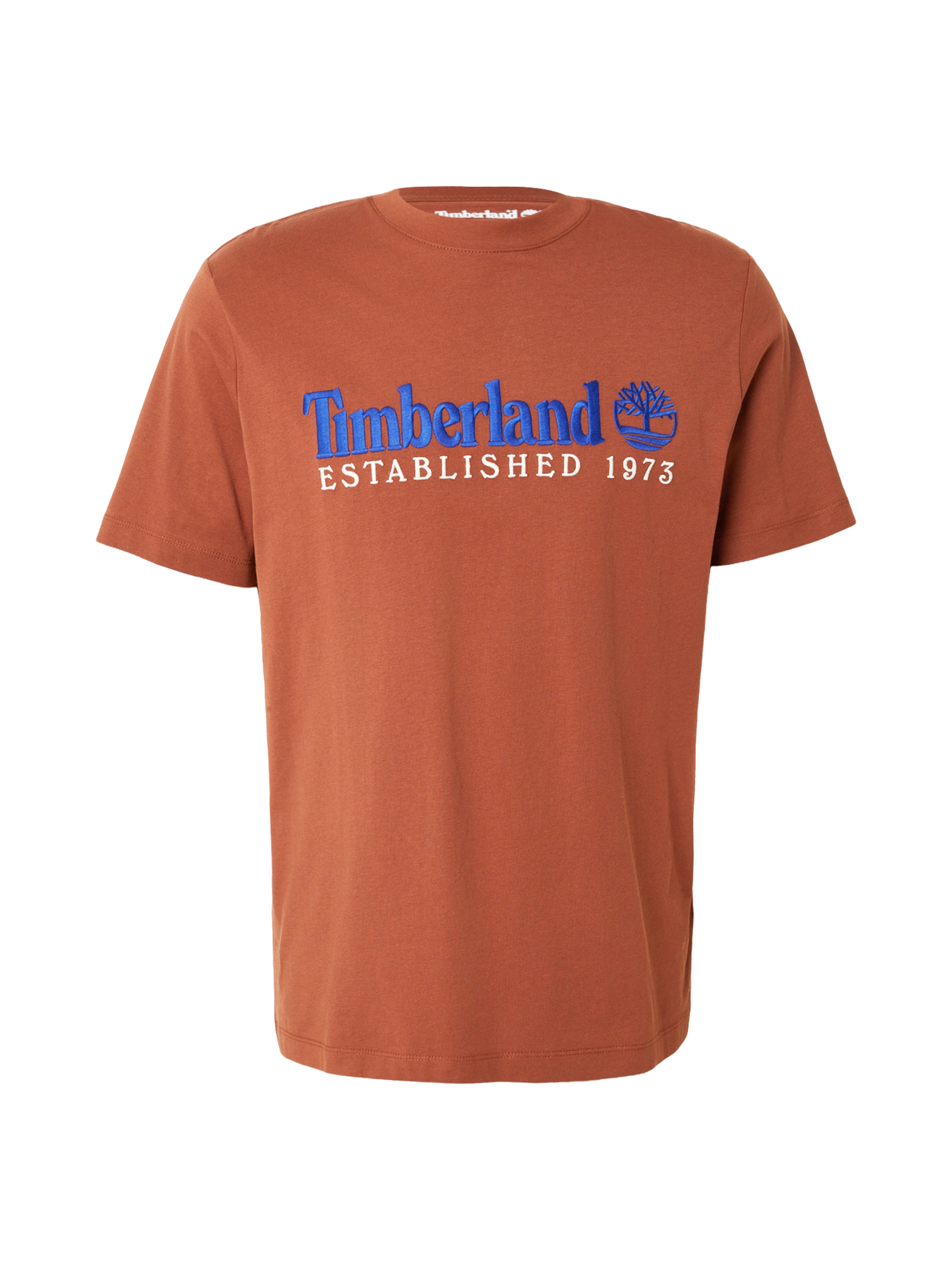 TIMBERLAND Majica 'ESTABLISHED 1973' | rjava barva: sprednja stran