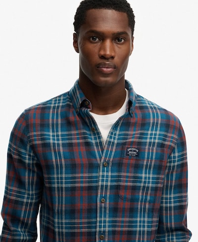 Superdry & Co Overhemd in de kleur Blauw / Donkerblauw / Donkerrood, Productweergave