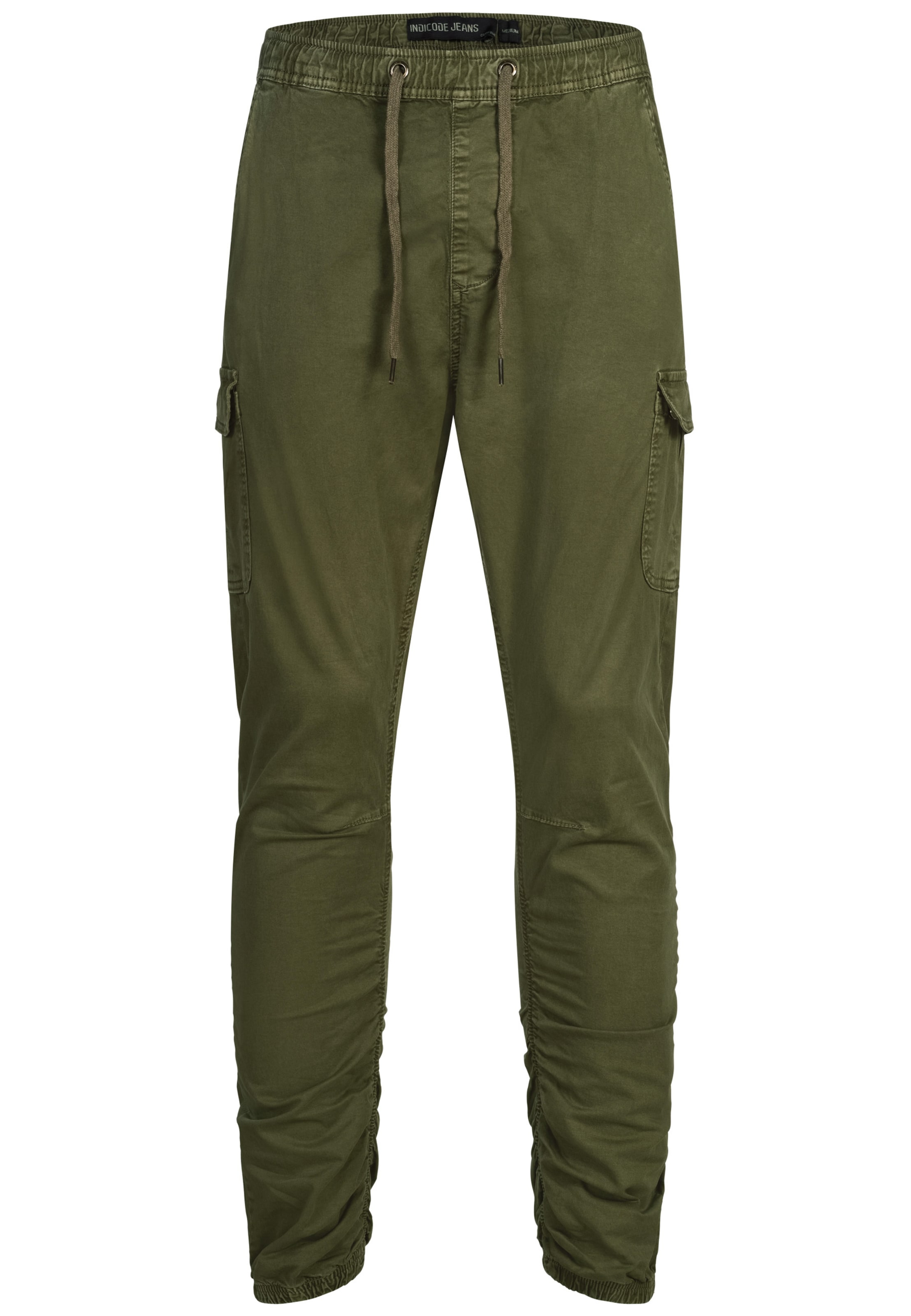 INDICODE JEANS Chino trousers 'Proff' in Green: front