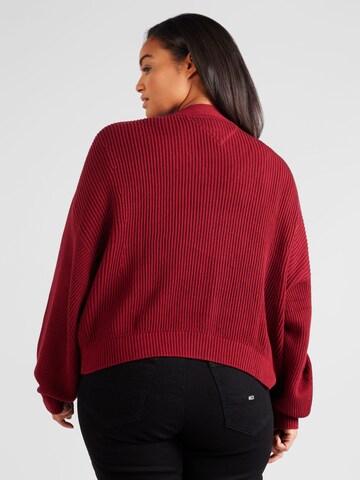 Tommy Jeans Curve Knit Cardigan in Red