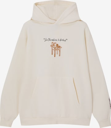 Pull&Bear Sweatshirt i beige: framsida