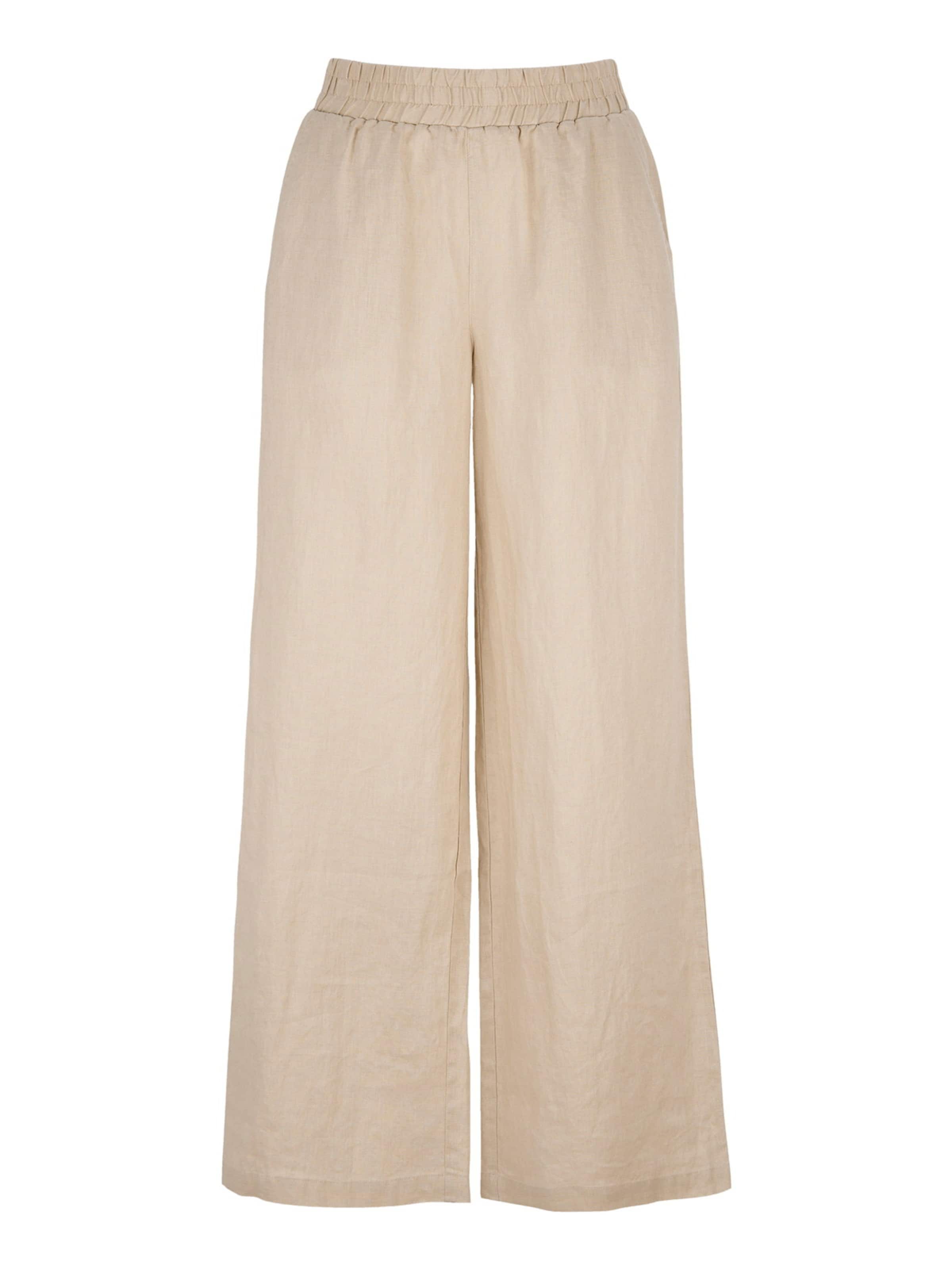 Cellbes of Sweden Wide leg Broek in Beige: voorkant