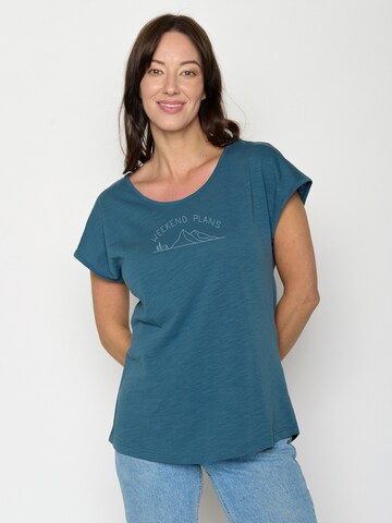 GREENBOMB Shirt 'Cool Weekend Plans' in Blauw: voorkant