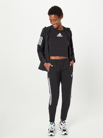 ADIDAS SPORTSWEAR Дънки Tapered Leg Спортен панталон 'Tiro 21 Sweat' в черно