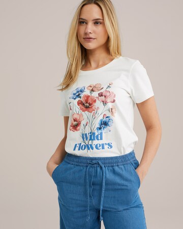 T-shirt WE Fashion en blanc : devant