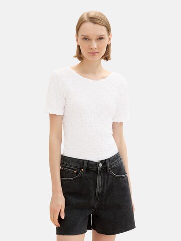 TOM TAILOR DENIM Shirt in Weiß: Vorderseite