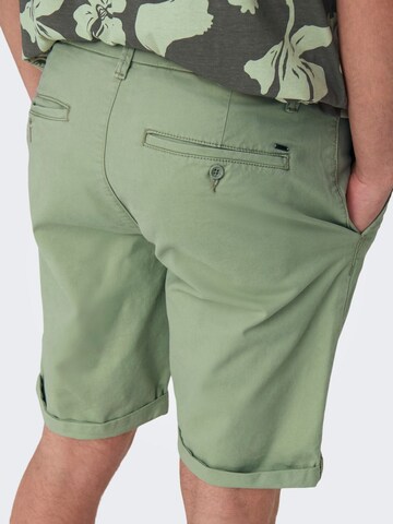 Only & Sons Regular Chino Pants 'Peter' in Green