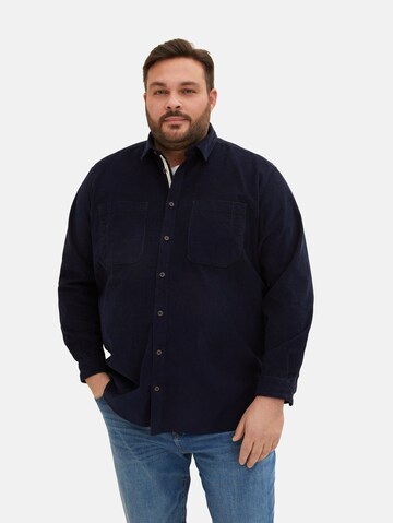 TOM TAILOR Men + Regular fit Button Up Shirt in Blue: front