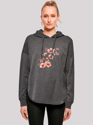 Sweat-shirt 'Rosa Blumenzweig 3D' F4NT4STIC en gris : devant