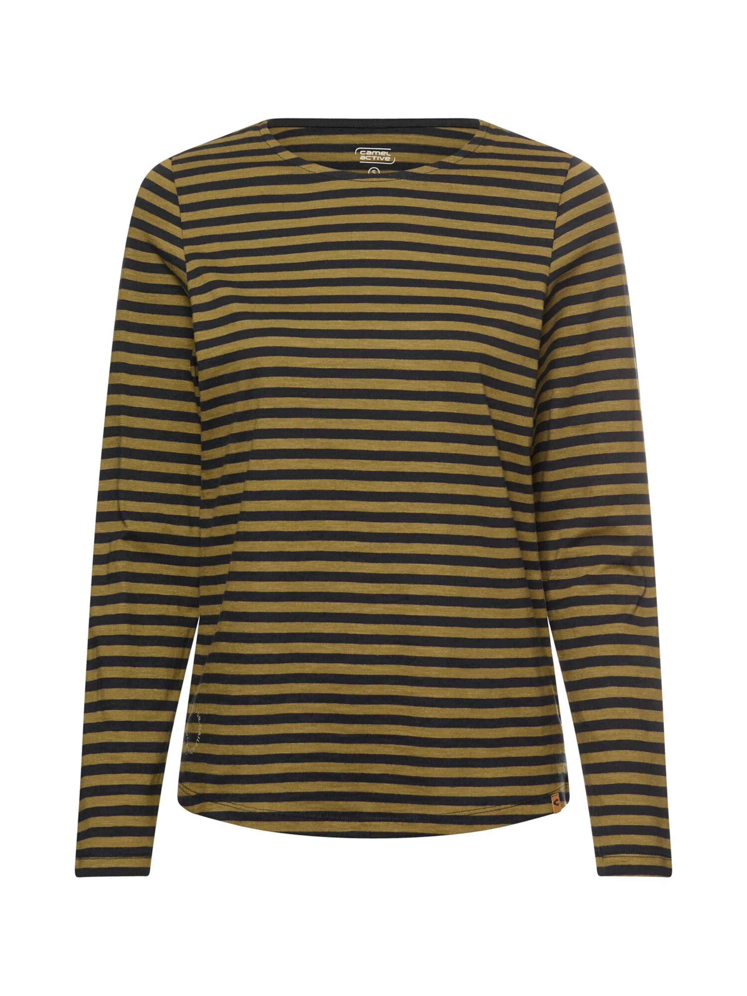 CAMEL ACTIVE Langarmshirt aus reiner Baumwolle in Grün: Vorderseite