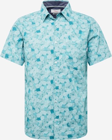 s.Oliver - Ajuste estrecho Camisa en verde: frente