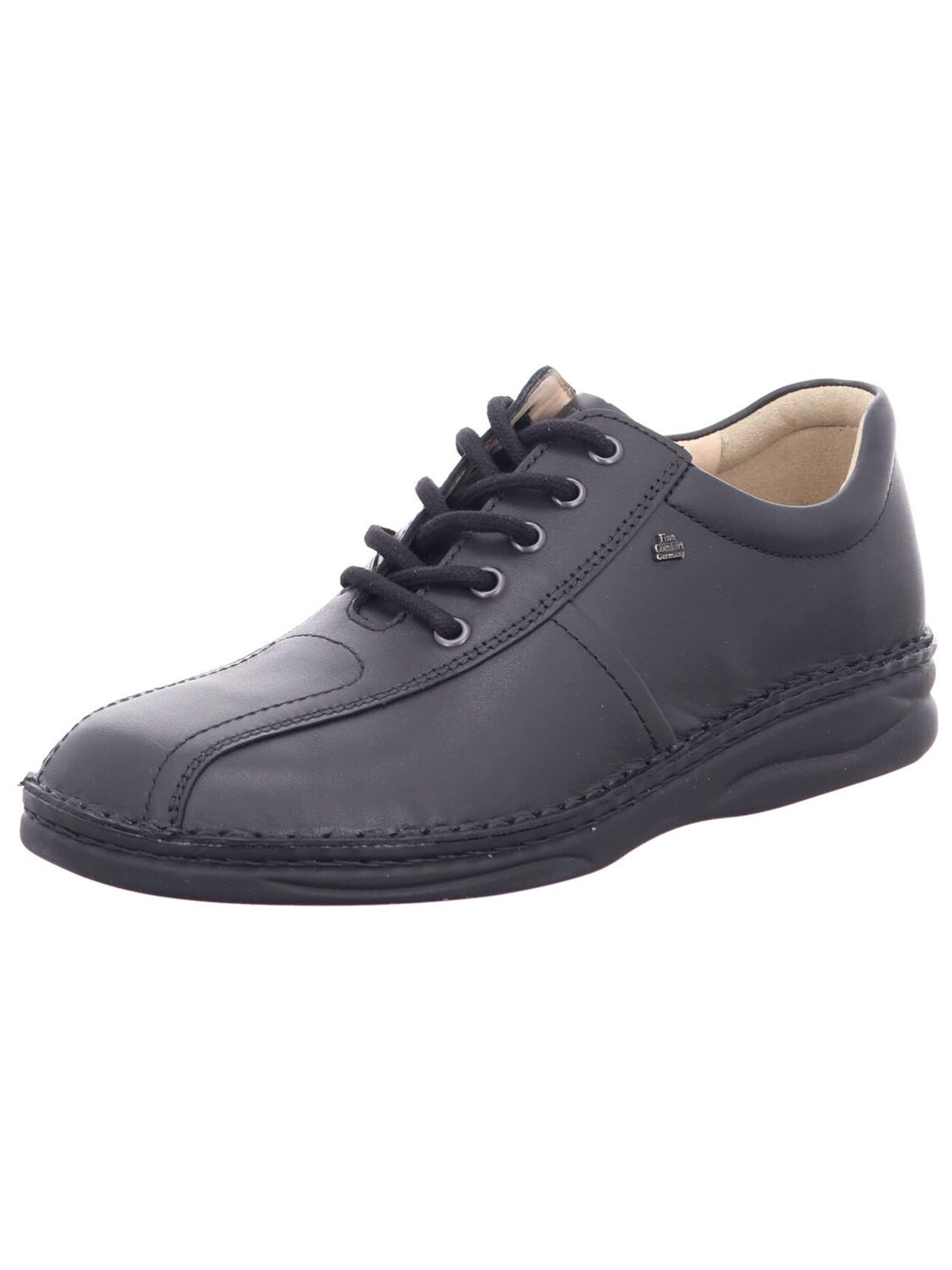 Finn Comfort - Zapatos con cordón 'Komfort Schnürschuh Herren 01101 062099 Echtleder in schwarz' en negro: frente