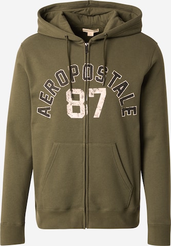 AÉROPOSTALE Sweat jacket in Green: front