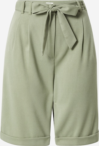 ESPRIT Regular Pleat-front trousers in Green: front