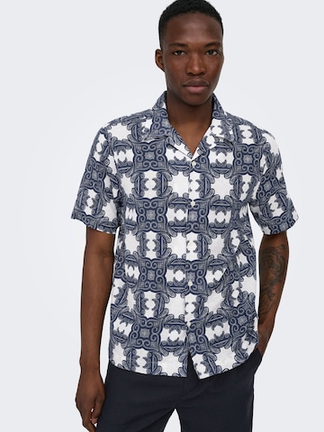 Only & Sons - Ajuste regular Camisa 'ONSCAIDEN' en azul: frente