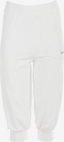 Effilé Pantalon de sport 'WBE12' Winshape en blanc : devant