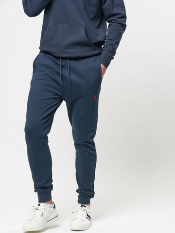 Effilé Pantalon 'Ashlar' U.S. POLO ASSN. en bleu : devant