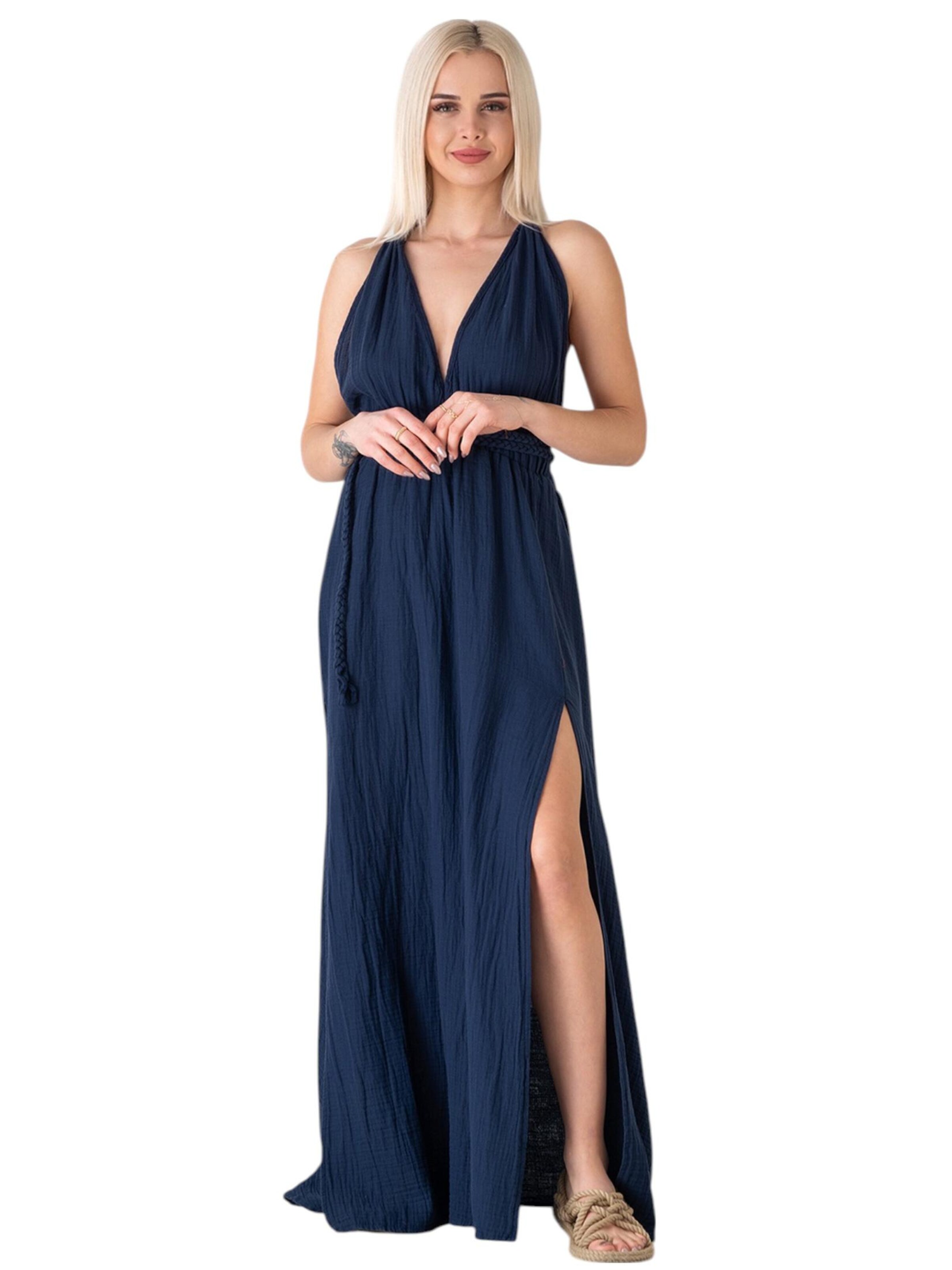 WENOR Jurk 'AURELA-BOHO' in Blauw