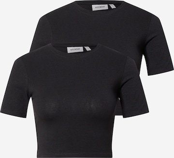 melns WEEKDAY T-Krekls: no priekšpuses