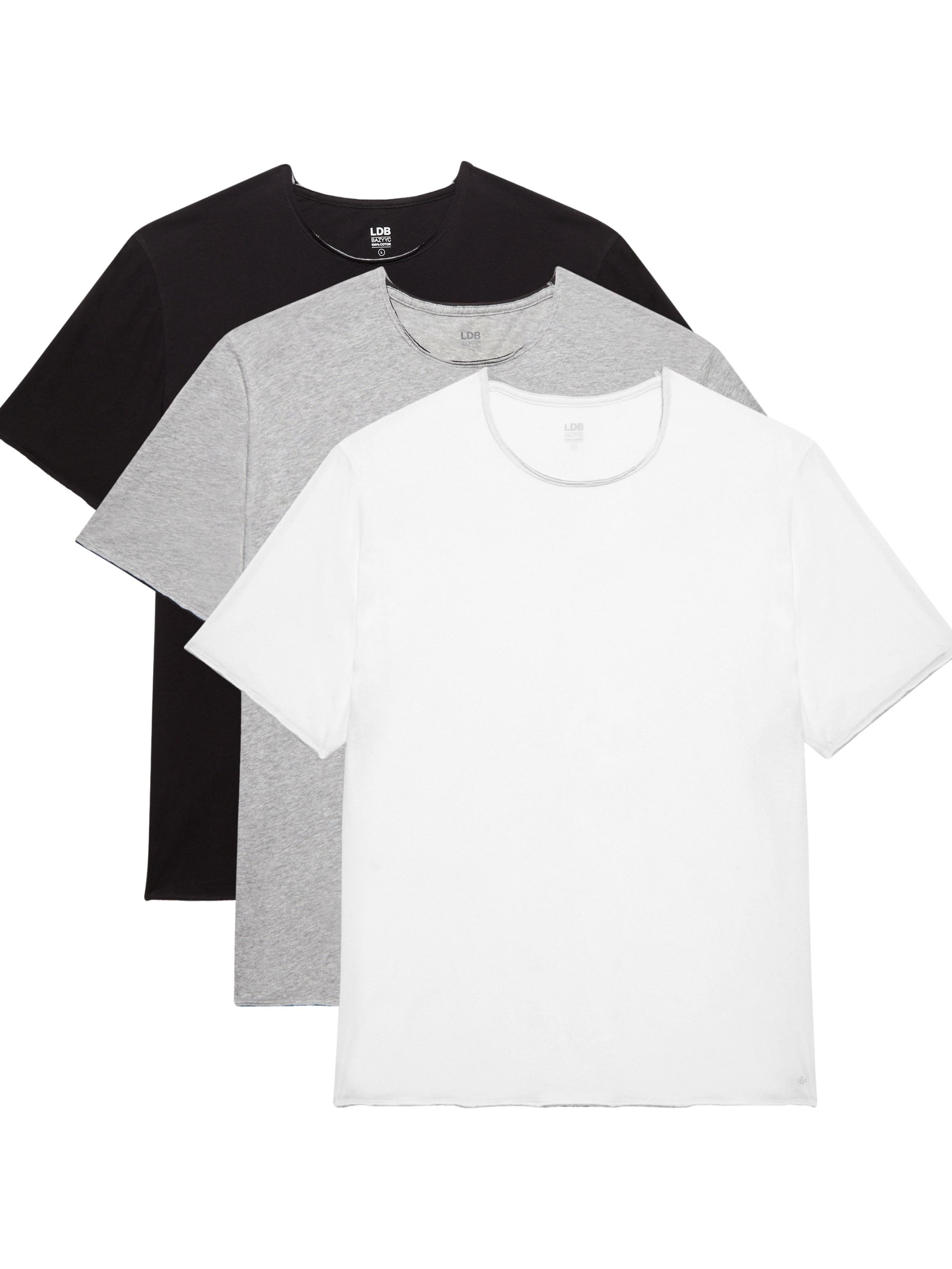 Maillot de corps 'BAZYYC - Pack de 3 New York 100% coton' LDB en blanc : devant