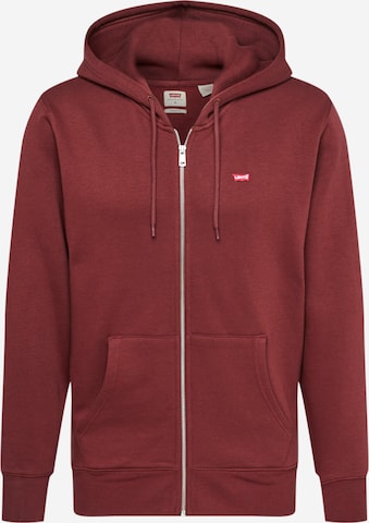 LEVI'S ® Jopa na zadrgo 'Zip Up Hoodie' | rdeča barva: sprednja stran