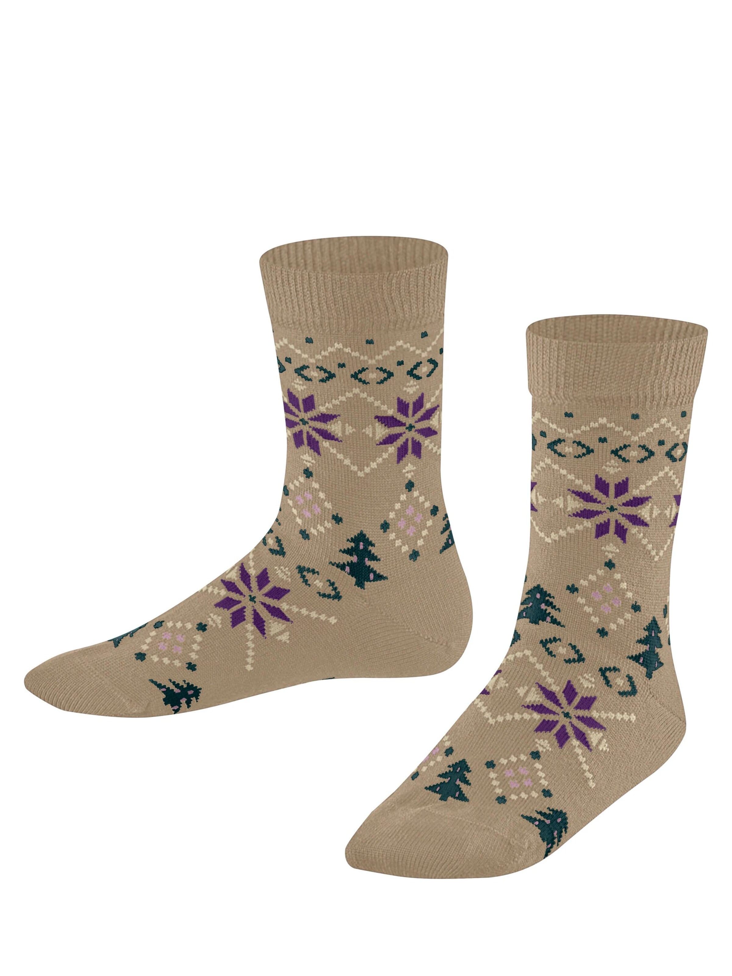 FALKE Socks 'Nordic Fair Isle' in Beige: front