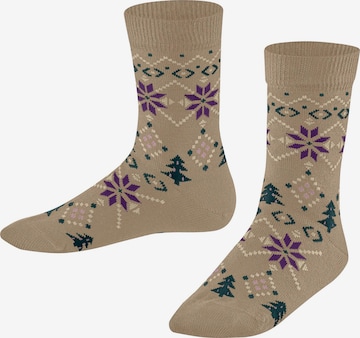 FALKE Socks 'Nordic Fair Isle' in Beige: front