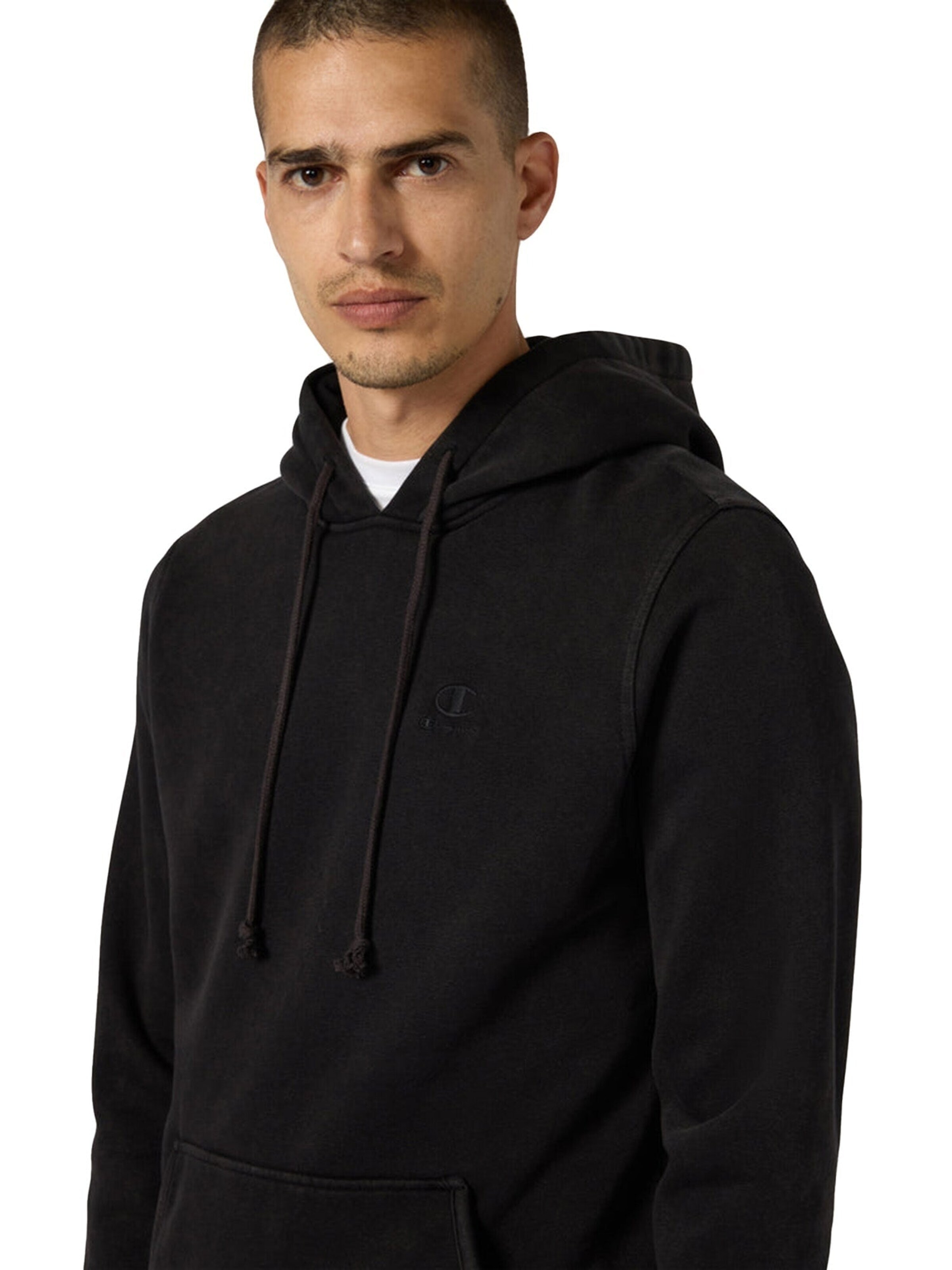 Felpa 'HOODED SWEATSHIRT BLACK' di Champion in nero