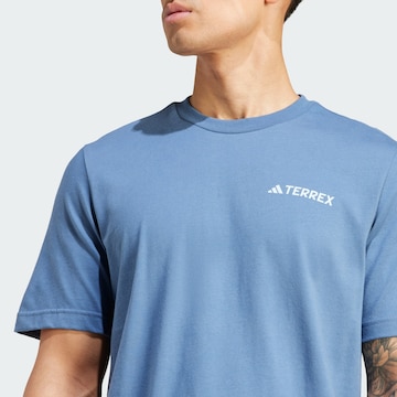 ADIDAS TERREX Functioneel shirt 'Graphic MTN 2.0' in Blauw