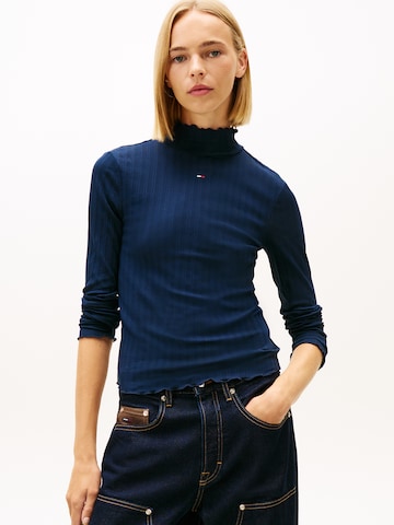Tricou de la Tommy Jeans pe albastru: față