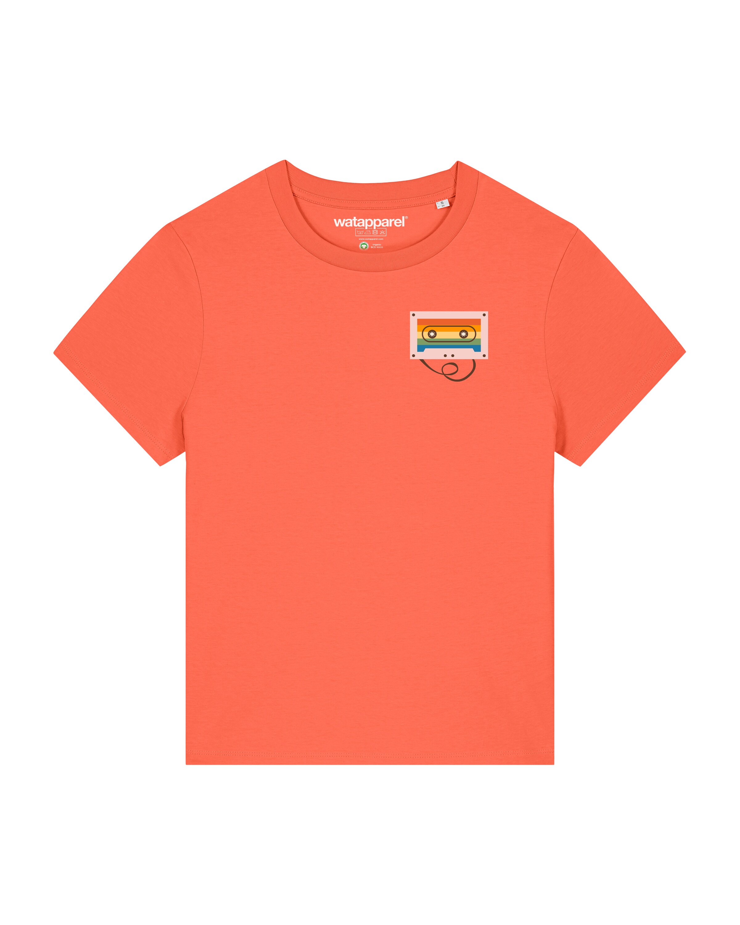 Maglietta 'Rainbow Cassette' di Watapparel in arancione: frontale