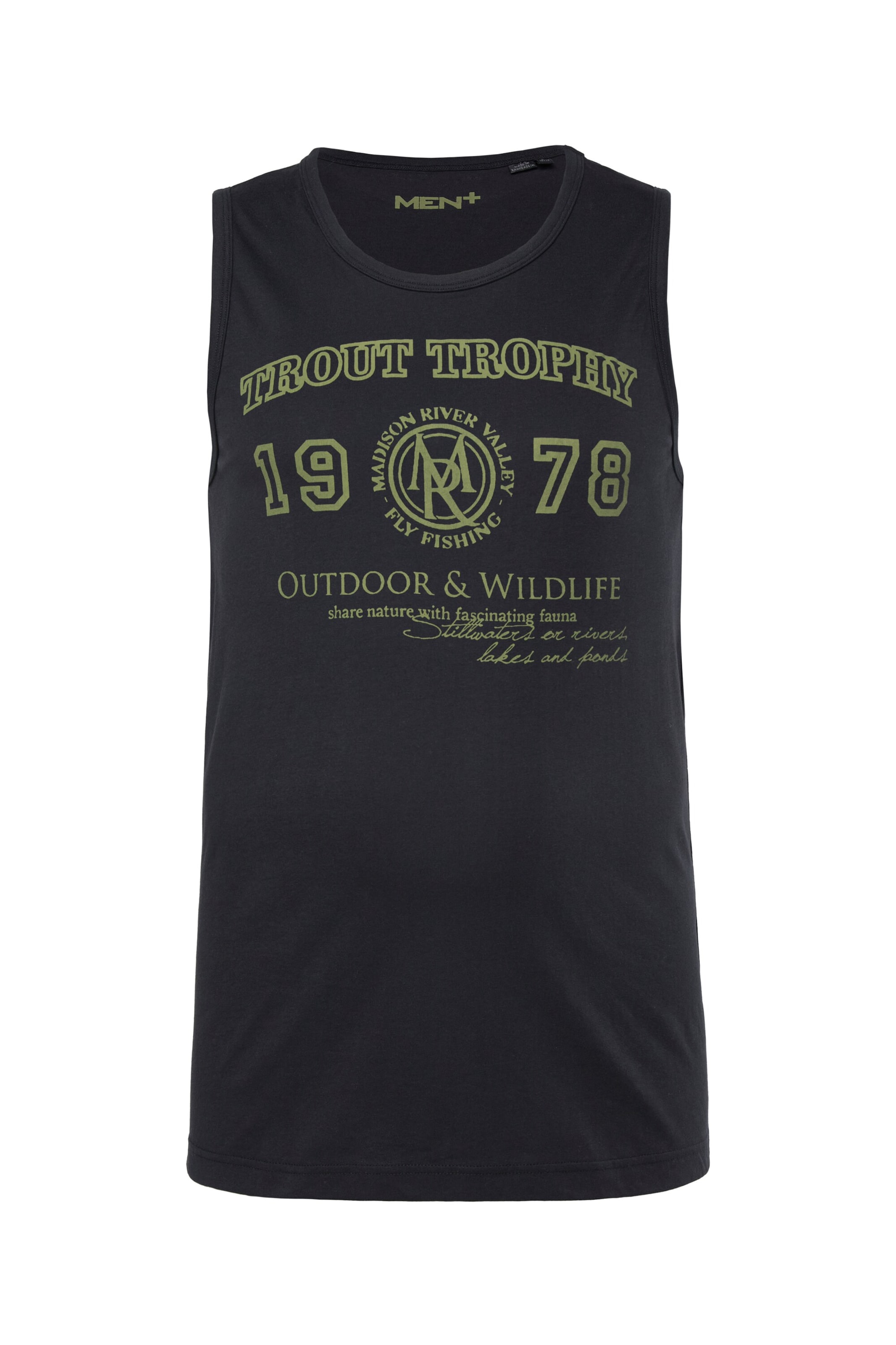 Men Plus Shirt in Black: front