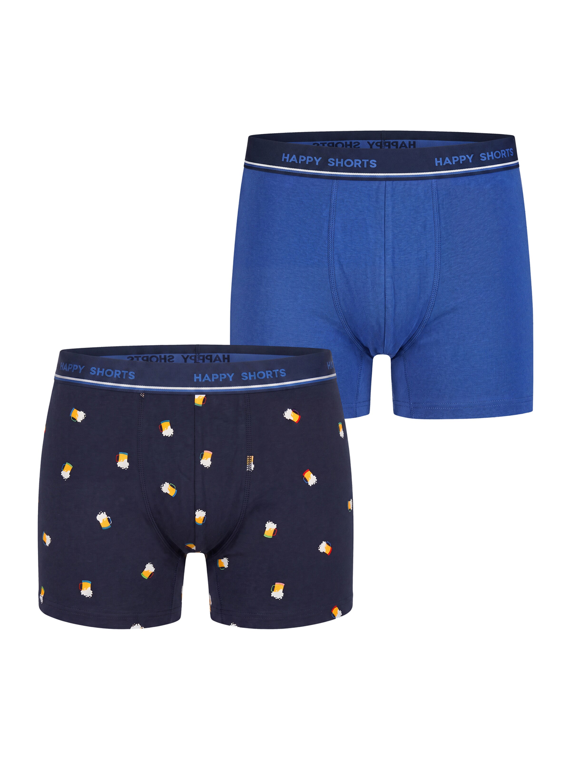 Happy Shorts Boxer shorts ' Jersey ' in L in Night blue / Royal blue / Yellow, Item view