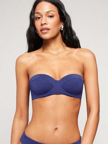 Tezenis Bandeau Bikini Top 'Glimmer Diva' in Blue: front
