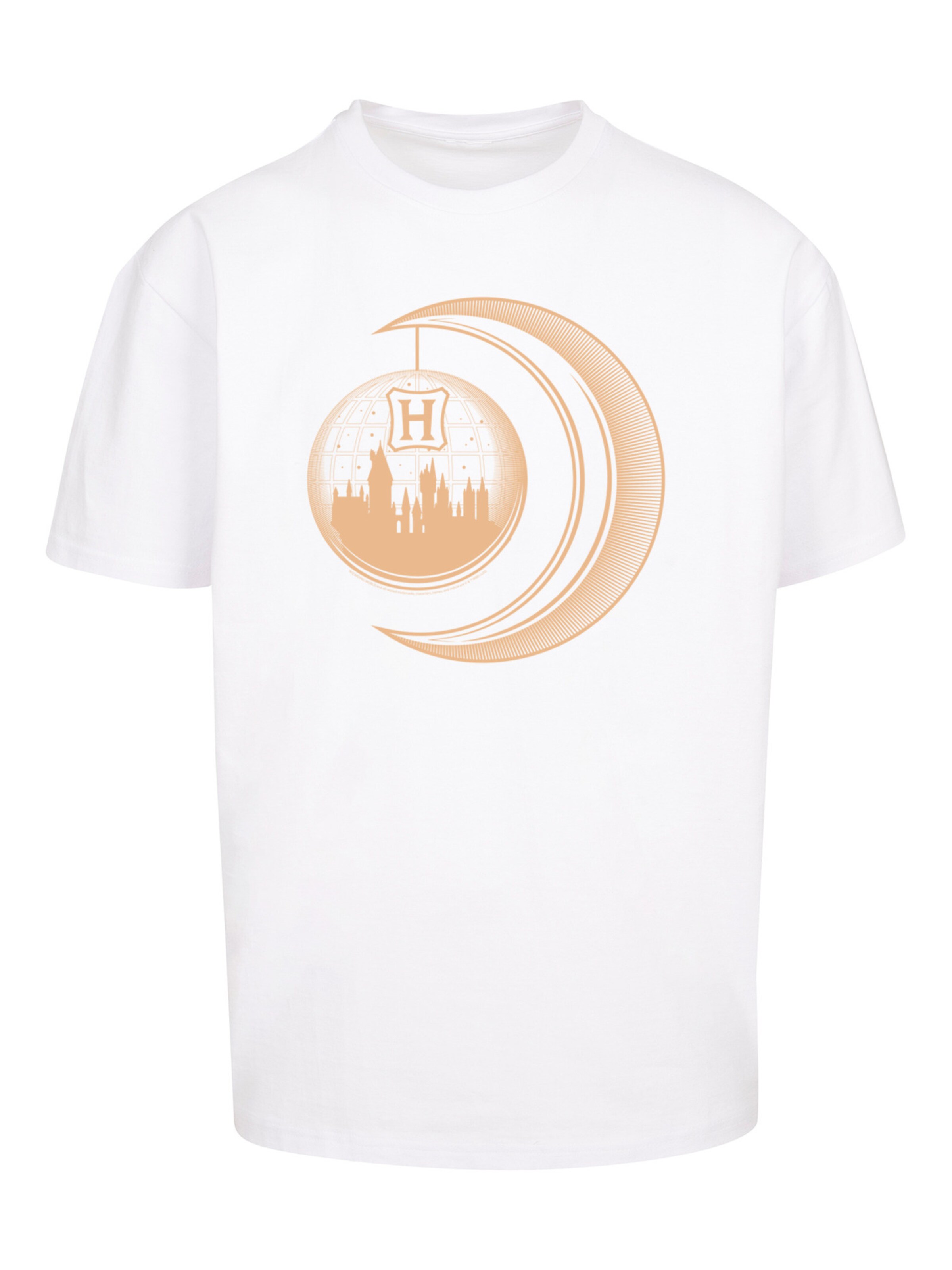 F4NT4STIC T-Shirt 'Harry Potter Hogwarts Moon' in Weiß: Vorderseite