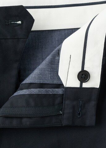 MANGO MAN Regular Pleat-Front Pants 'Gaspar' in Blue