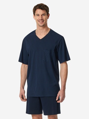 SCHIESSER Pyjama kurz 'Comfort Essentials'‌‌‌ in Blau