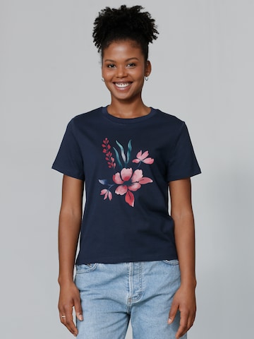 Watapparel Shirt ' Blume in Wasserfarbe 01 ' in Blue: front