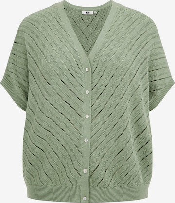 WE Fashion Knit Cardigan in Green: front