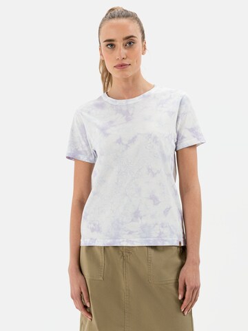 CAMEL ACTIVE Kurzarm T-Shirt mit Batikmuster aus Organic Cotton in Lila: predná strana