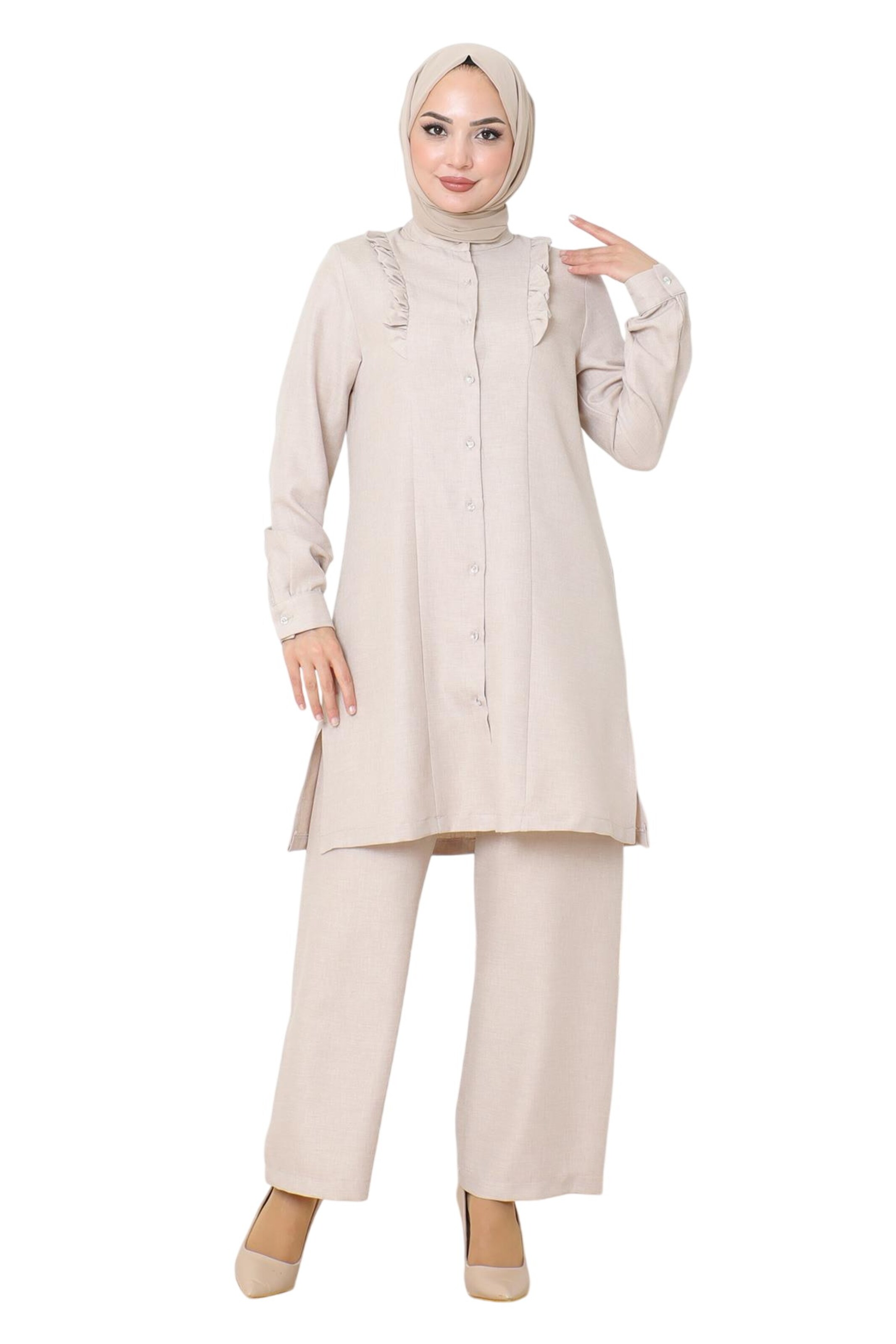 MODAMIHRAM Set in Beige: Vorderseite