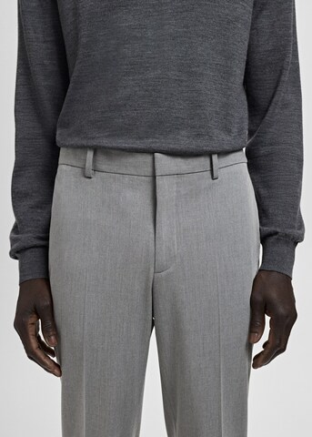 MANGO MAN Slim fit Pleated Pants 'Paris' in Grey