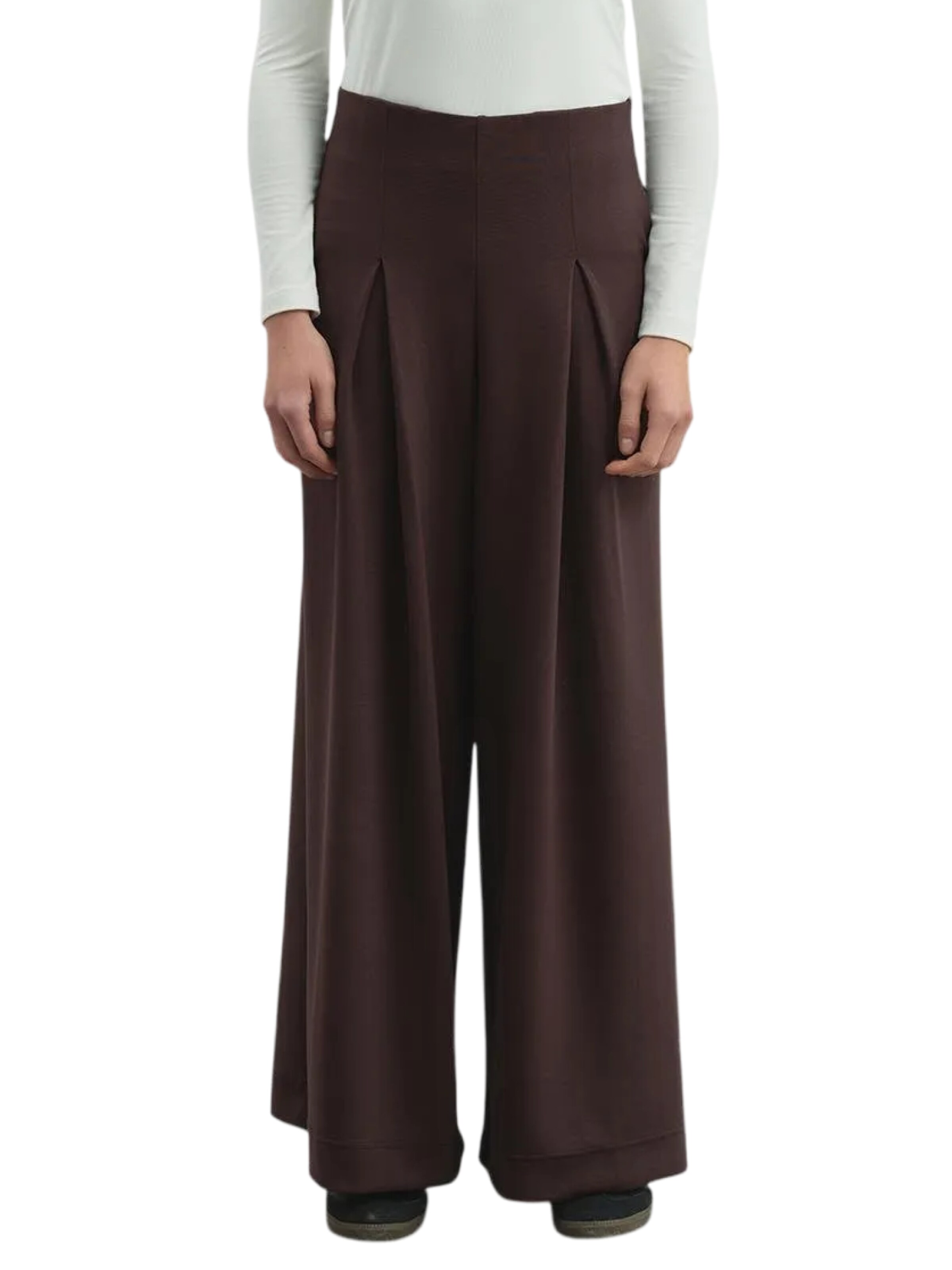 Wide Leg Pantalon C&City en marron : devant