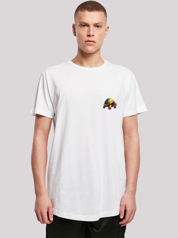 F4NT4STIC Shirt 'Rainbow Turtle' in White: front