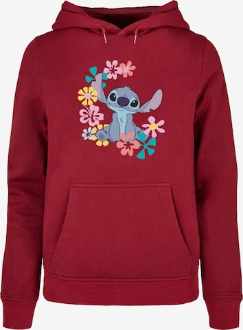 Felpa 'Lilo and Stitch -Circle' di ABSOLUTE CULT in rosso: frontale