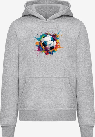 F4NT4STIC Sweatshirt 'Bunte Fußball' in Grau: Vorderseite